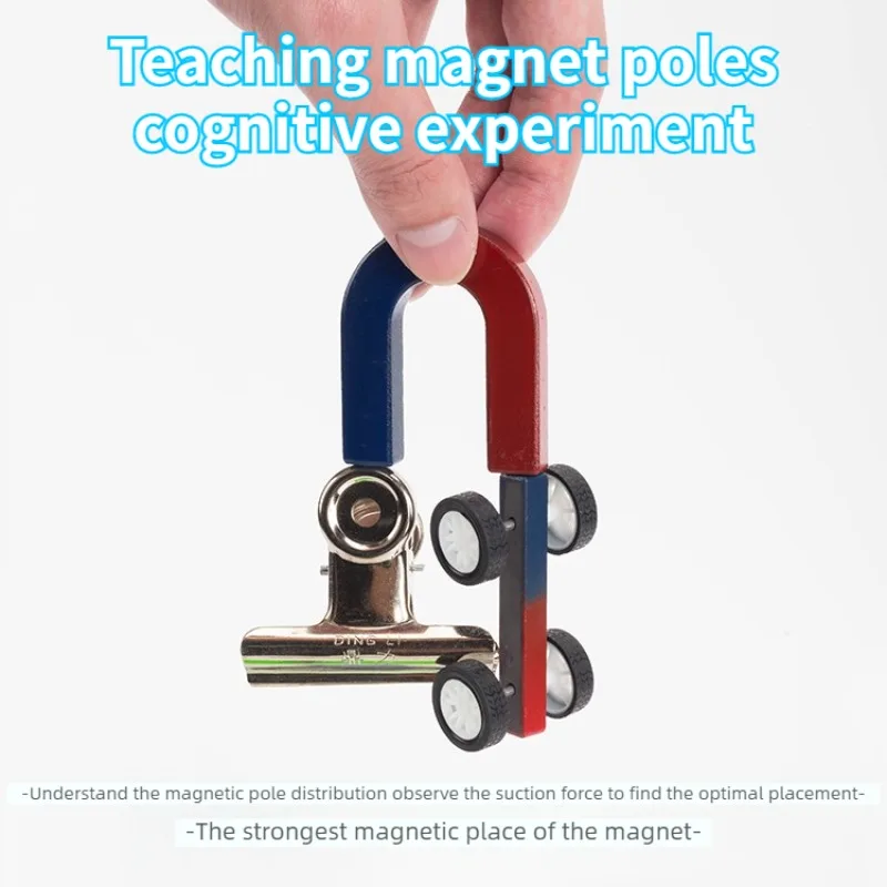 Magnet Science Experiment Kit Kids STEM Educational Toy Set with U-shaped Bar Ring Magnets Compass Early Learning Physics Toy
