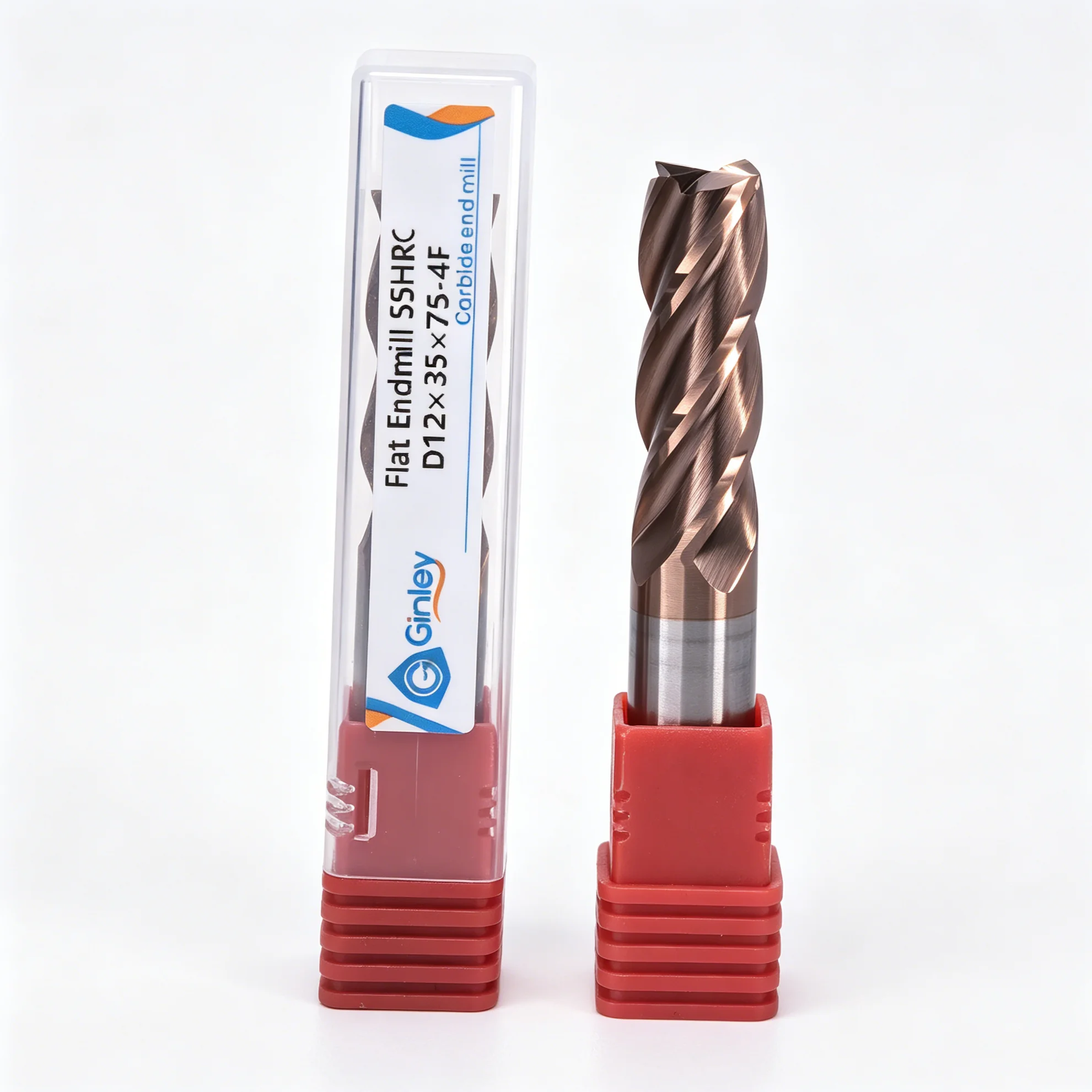 CNC End Mills, 4-Flute Carbide, HRC45/HRC55/HRC65, 1/4