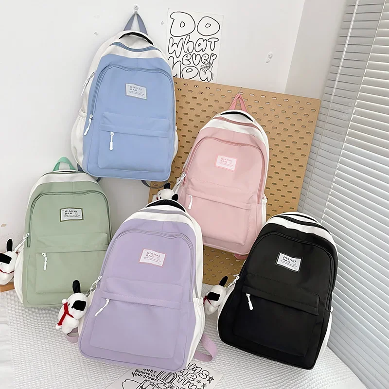 

Fashion Canvas Backpack Teenage Harajuku Applique Backpacks Kawaii Female Nylon Student Book Casual Bag