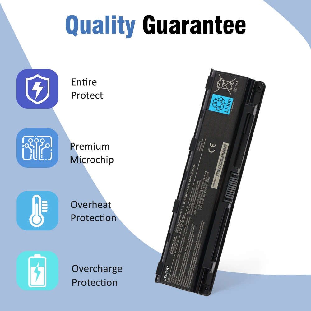 ETESBAY PA5024U-1BRS Laptop Battery For Toshiba Satellite C800 C850 C870 L800 L830 L850 L855 PA5025U PABAS260 PABAS262 10.8V