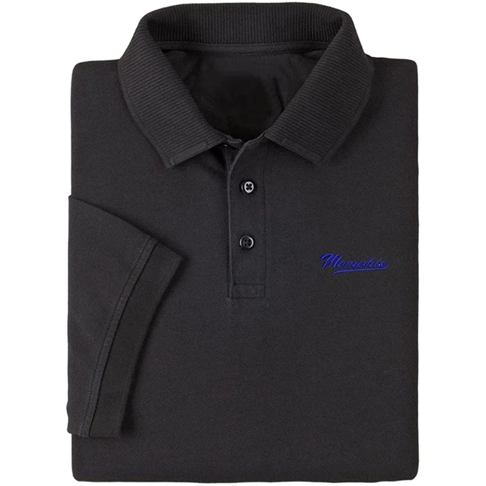 Lyprerazy Men's Casual Polo Shirt Memphis City Embroidered Short Sleeve Golf Polo-Shirt