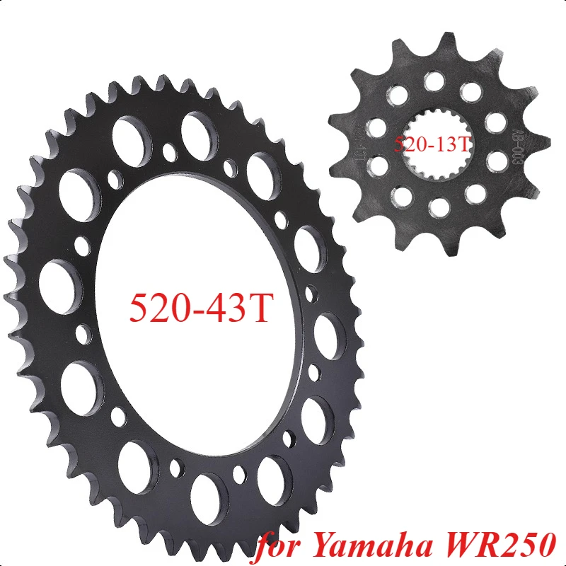 

520 13T 43T Motorcycle Front Rear Sprocket Gear Wheel Cam for Yamaha WR250 R-X,Y,Z,A,B,D,E,F,G,H,J,K,L32D5/B 2008-2020