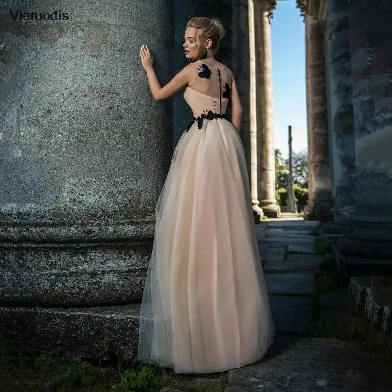 فستان سهرة على شكل حرف A، خط عنق سكوب، بدون أكمام، دانتيل على شكل فراشة، فستان حفلات المملكة العربية السعودية، مصنوع حسب الطلب #2