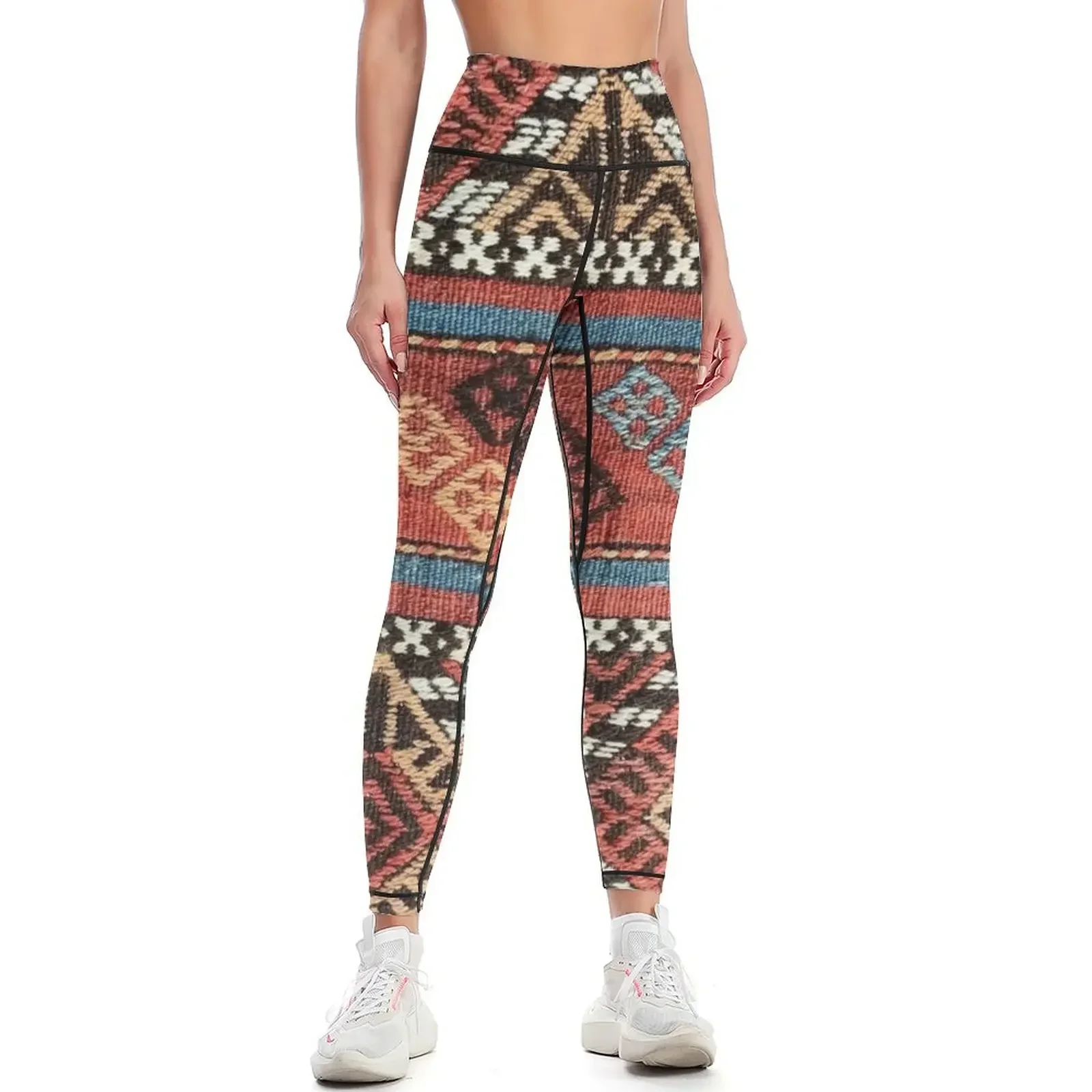 

Decorative Kilim, Navaho Weave, Woven Textile Leggings Sports female trousers flared Womens Leggings