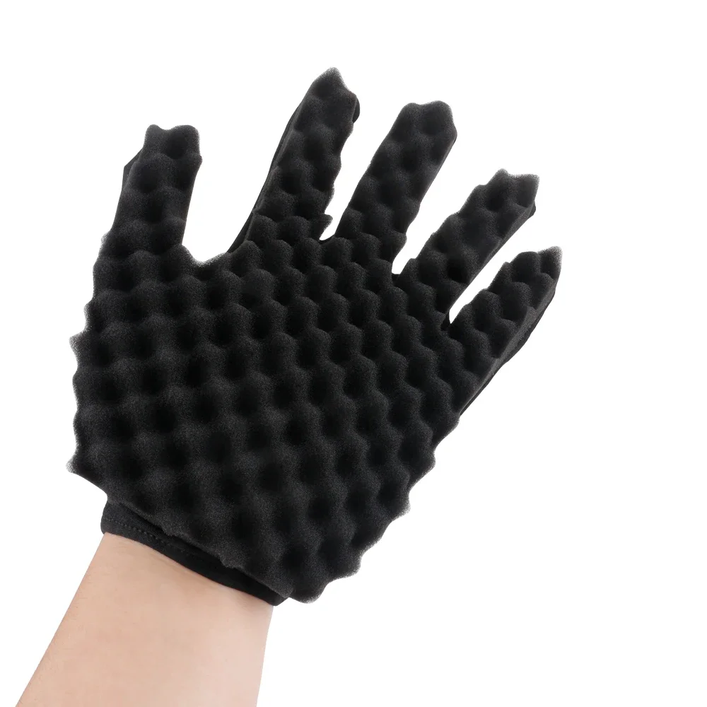 NEW Nonslip Rubber Curling Brush Sponge Glove Afro Natural Coil Wave Hair Brush Twist Styling Comb Salon Curly Hairdressing Tool view 3