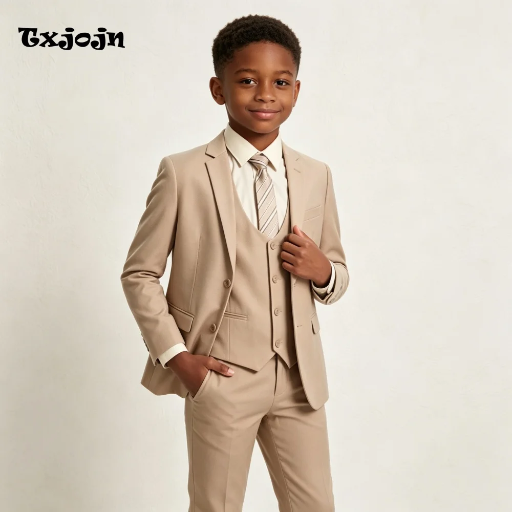 Formal Boys Suit Wedding Tuxedo Classic Jacket Vest Pants 3 Piece Set Formal Clothes Holiday Party Blazer Kids Custom Outfit