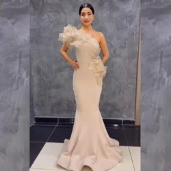 Customized Jiayigong High Quality Evening Jersey Draped Flower Birthday Mermaid One-shoulder Bespoke Occasion Gown Long Dresses