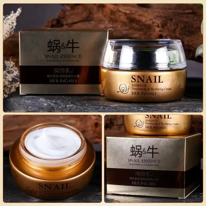 50G Snail Essence ครีมบำรุงผิวหน้า Moisturizing Oil Control กระจ่างใส Tender Face Lighten ขาวนุ่ม Repair Skin Care