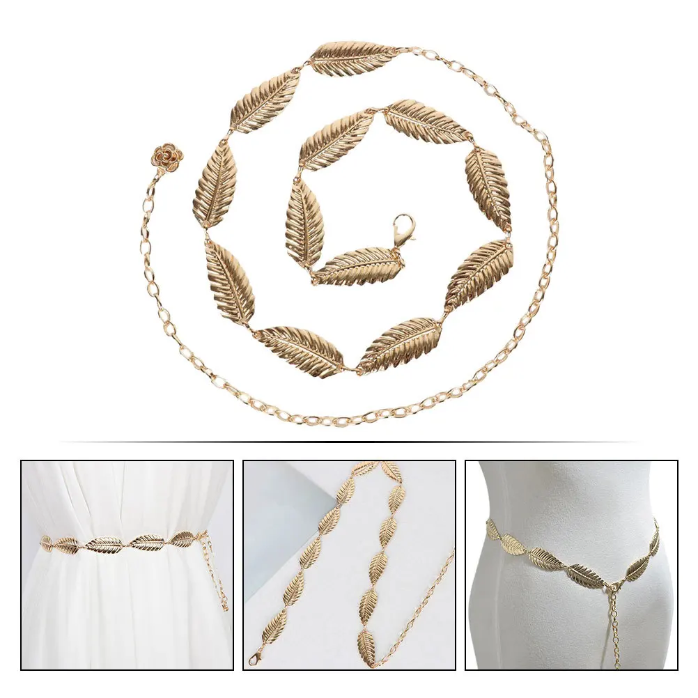

Fashion Women Belly Waist Chain Exquisite Leaf Design Lightweight Comfortable Body Chain for Party Beach Summer Wear