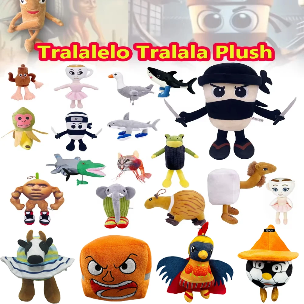 

Плюшевая кукла-подушка 48style Tralalelo Tralala Plush Tungtungtung Italian Brainrot Al Tralalero Tralala, мягкая игрушка на заказ