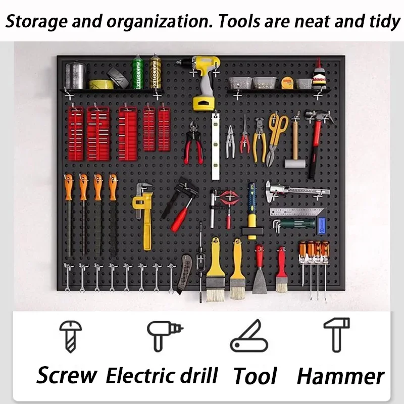 Wall Mounted Peg Boards Black Screwdriver Holder Peg Boards Hooks Tools Storage Organizer Hangers Pegboard Shelving Room Garage