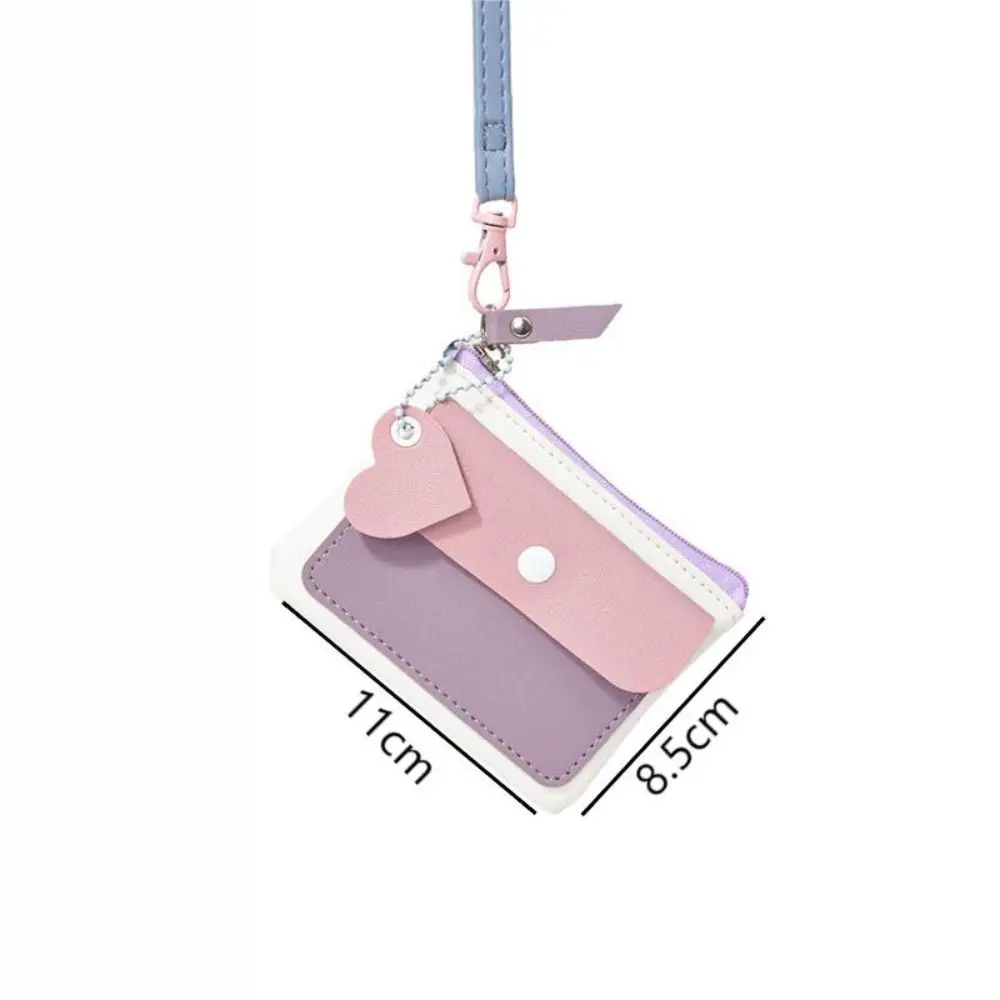 Новый короткий кошелек из искусственной кожи с веревкой и подвеской, мини-кошелек для монет, подвесной кошелек на шею, противокражный кошелек для студентов