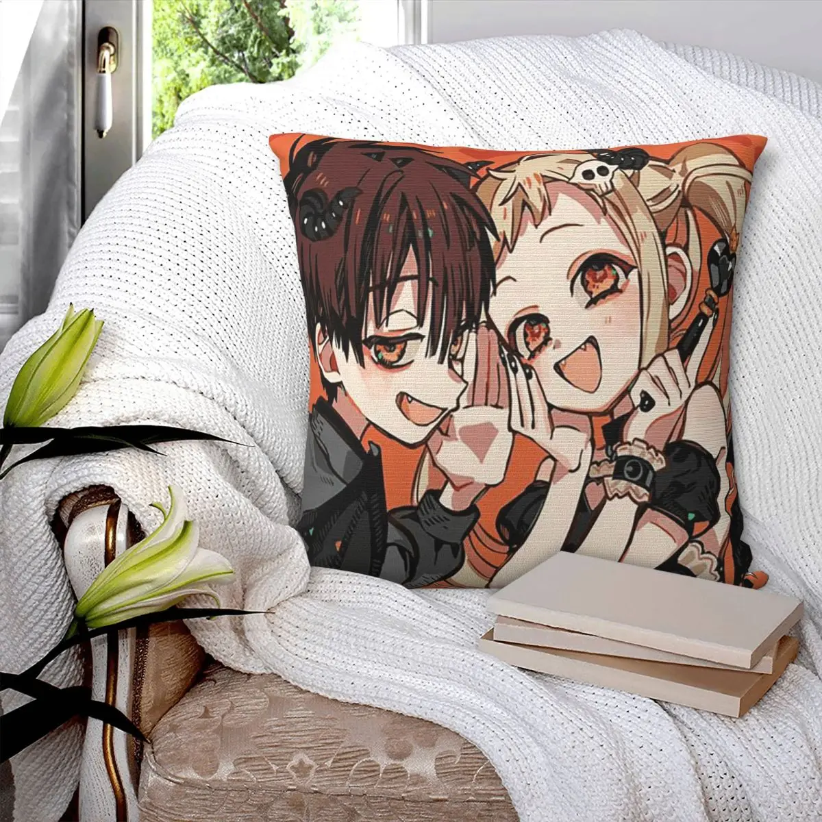 Anine Toilet Bound Hanako Kun Square Pillowcase Cushion Cover Pillow Case Throw Pillow Cover for Home Sofa Living Room