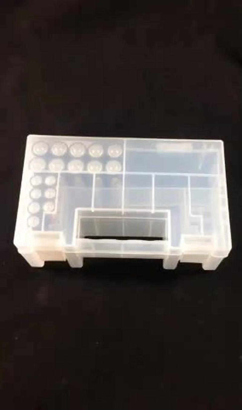 Caja de almacenamiento de plástico duro antiimpacto, resistente al desgaste, caja de batería, organizador práctico, soporte de compartimento interior transparente, AA, AAA