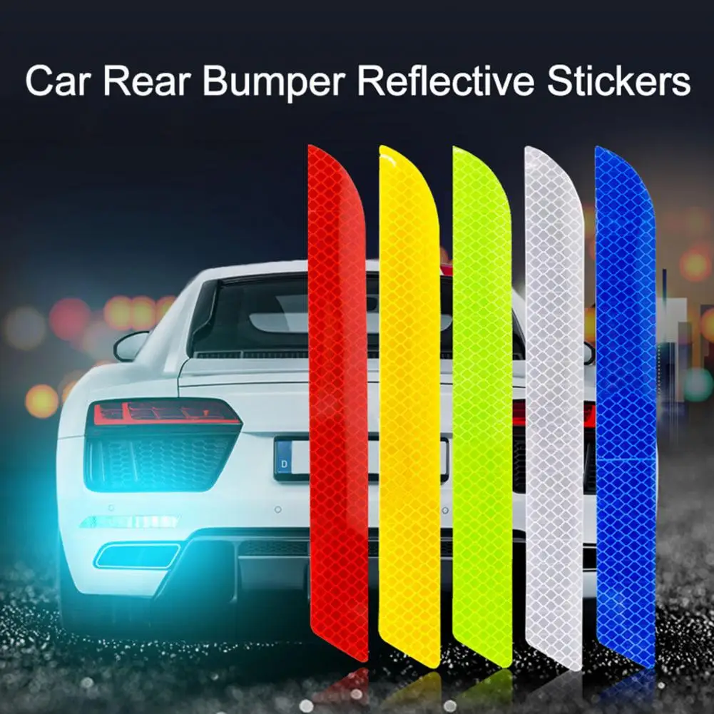 Practical Car Warning Sticker Self-adhesive Anti-collision Car Reflective Strip Car Reflective Sticker 1 Pair