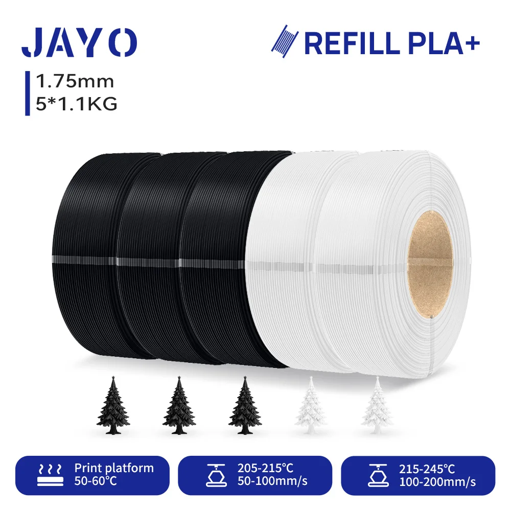 JAYO 5,5KG 3D PLA/PETG/PLA+ Drucker Nachfüll-Filament 1,75mm Ohne Spule 3D-Drucker Filament für 3D-Drucker & 3D-Stift Nachfüll-Filament