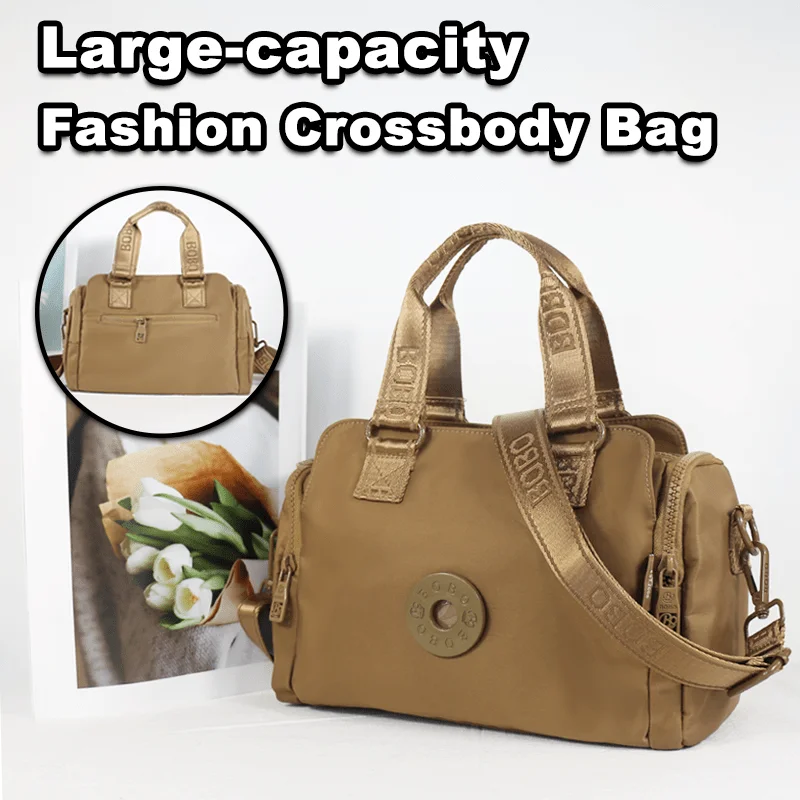 

Модная женская сумка через плечо, сумка, гладкий и прочный нейлоновый материал, магнитный карман, боковой карман на молнии.