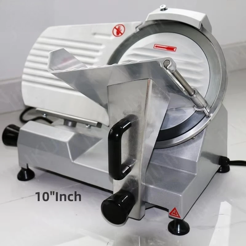 10-Inch 240W 250mm Home Use Bacon Ham Slicing Cutting Machine New 110V/220V Aluminum Frozen Meat Vegetable Slicer