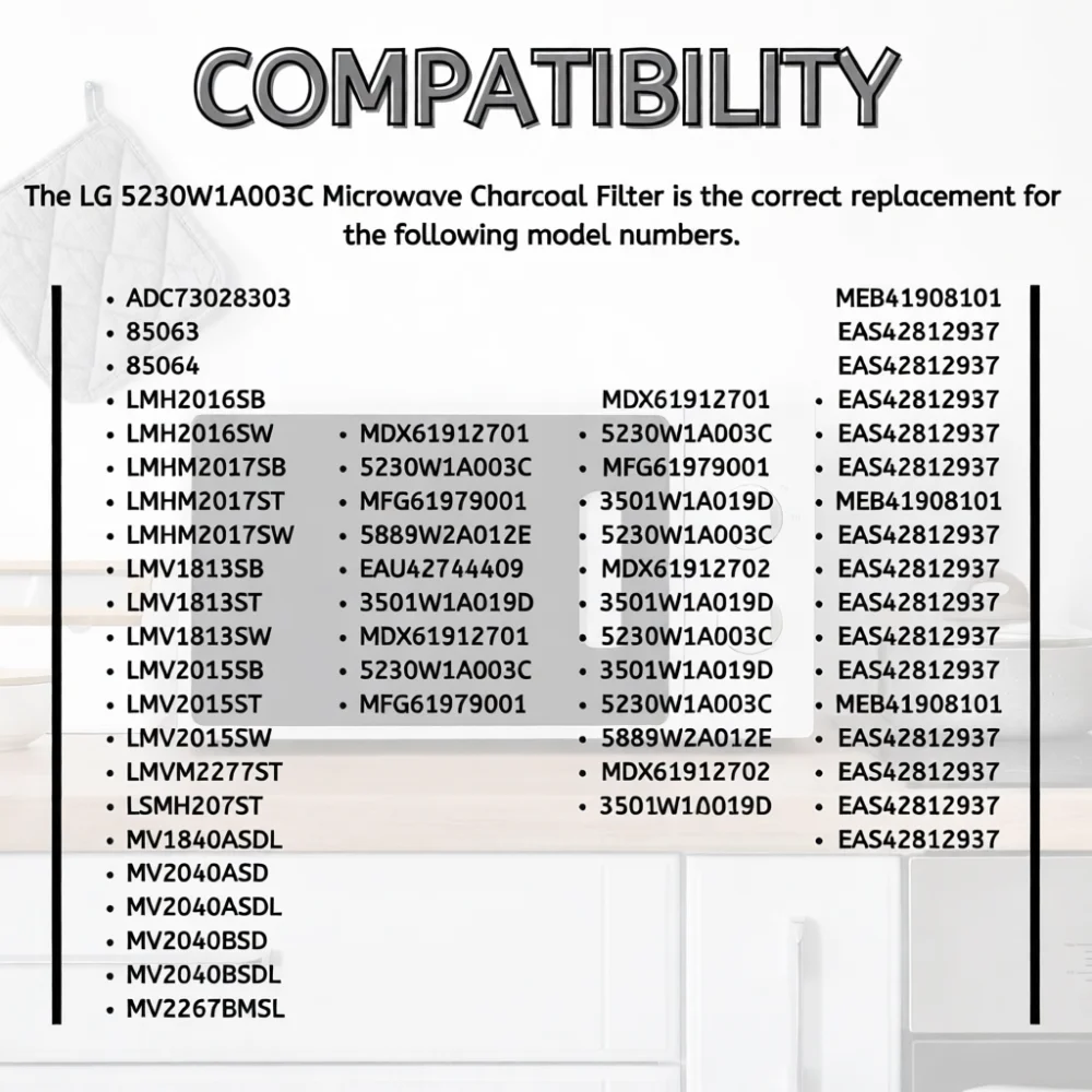 Activated Carbon Filter For Xinrui 5230W1A003C Microwave Oven Odor Eliminator Replacement Mesh LMV1650ST LMV2031SB Vent Spare