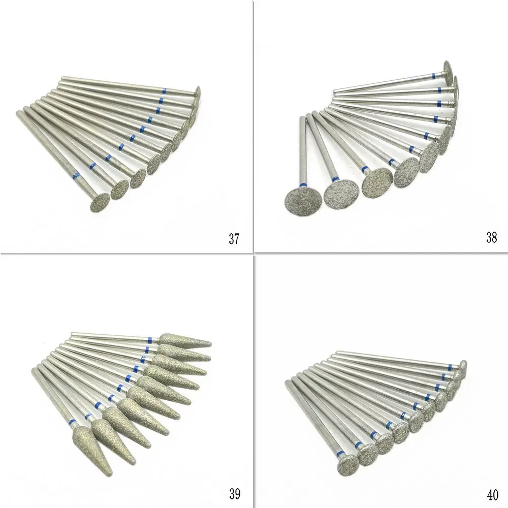 10pcs Nail Milling Cutter Set Diamond Stone Electric Manicure Drills Nail Drill Cuticle Clean Bits Burr Accessories Nail Art