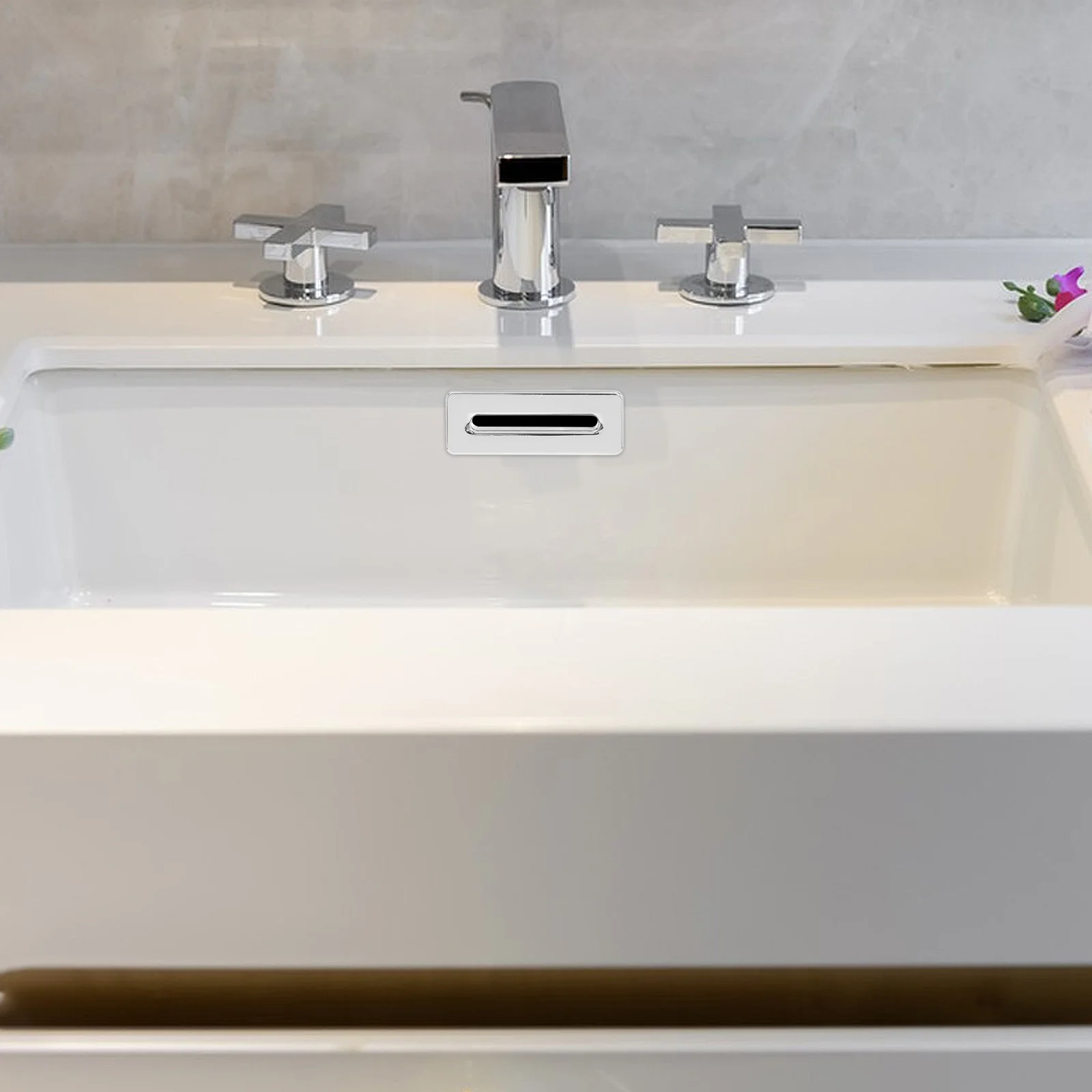 

2 Pcs Overflow Hole Cover Basin Chrome Bathroom Insert Covers Zinc Alloy Kitchen Sink Cap