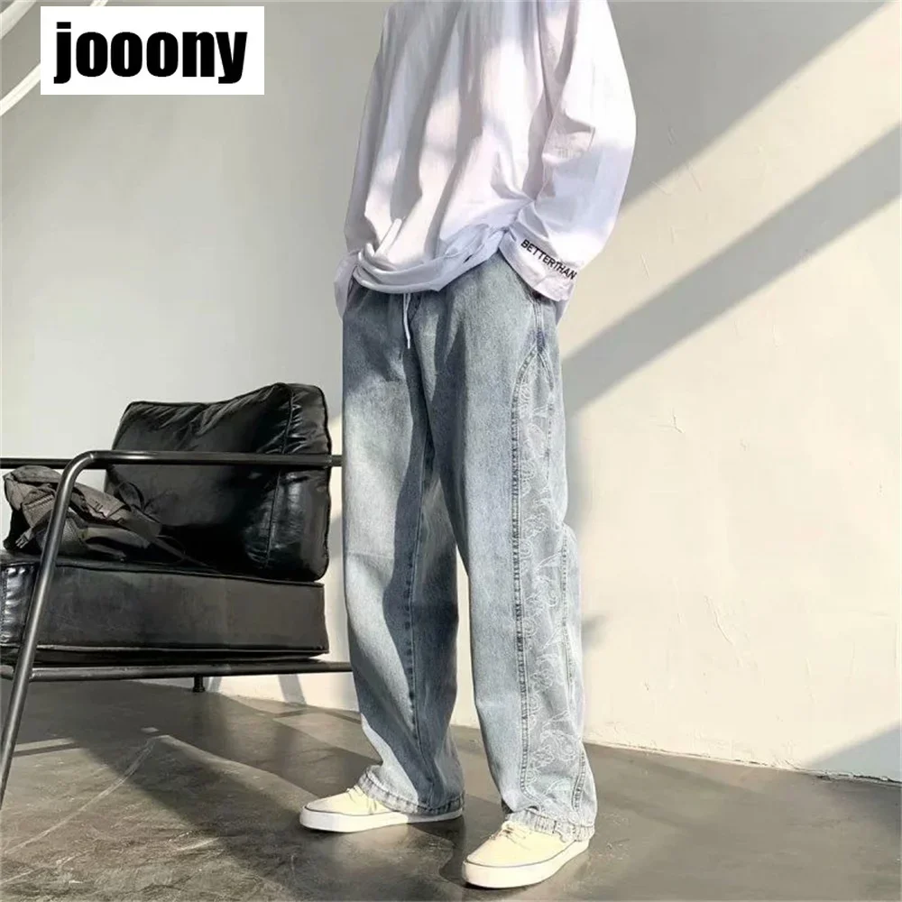 streetwear jean femme baggy denim Jeans for men Man casual wide leg straight pants Men\'s jeans casual Male trousers mens