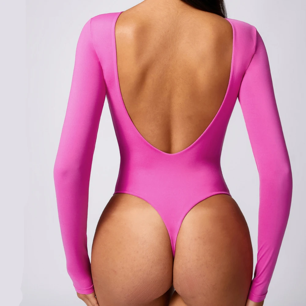 

New Black Shapewear Jumpsuit with Long Sleeves,autumn Sports Yoga Jumpsuit Quick Drying Backless Women's Gym Clothing