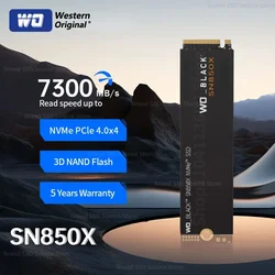 original SN850X 1TB 2TB 4TB NVMe Internal Solid State Drive Gen4 PCIe M.2 2280 up to 7300MB/s for Desktop and Laptop PS5 Black