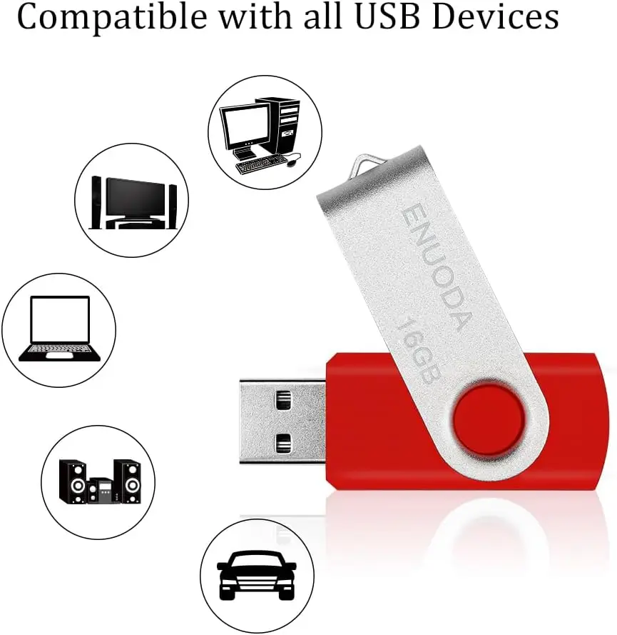 

Набор из 10 USB-флеш-накопителей 16 ГБ с брелоком, 10 цветов, совместимы с ПК/Mac/Linux