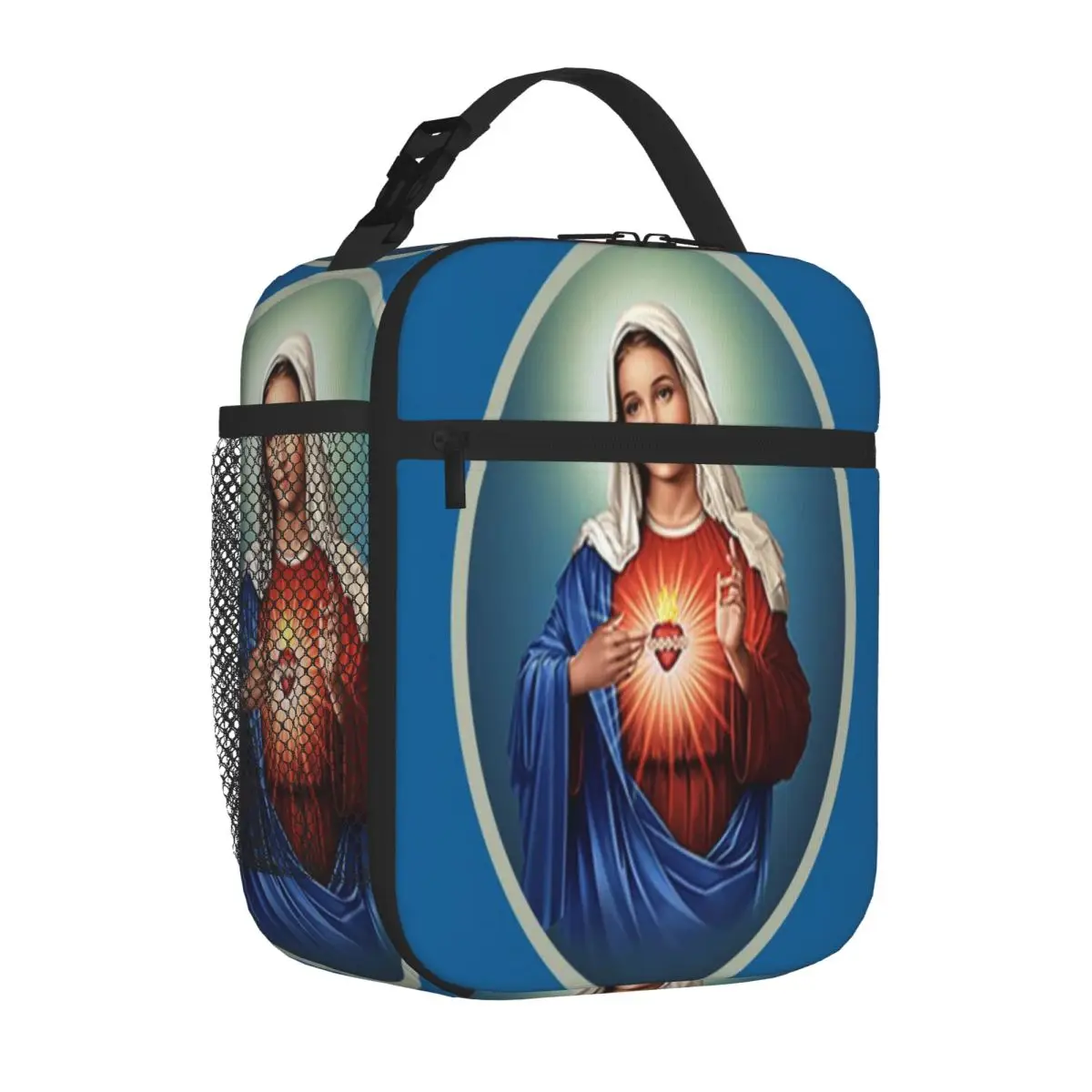 Hot Sale Immaculate Heart Of Mary Virgin Mary Large Capacity Cooler Tote Festival Outing Food Storage Bag
