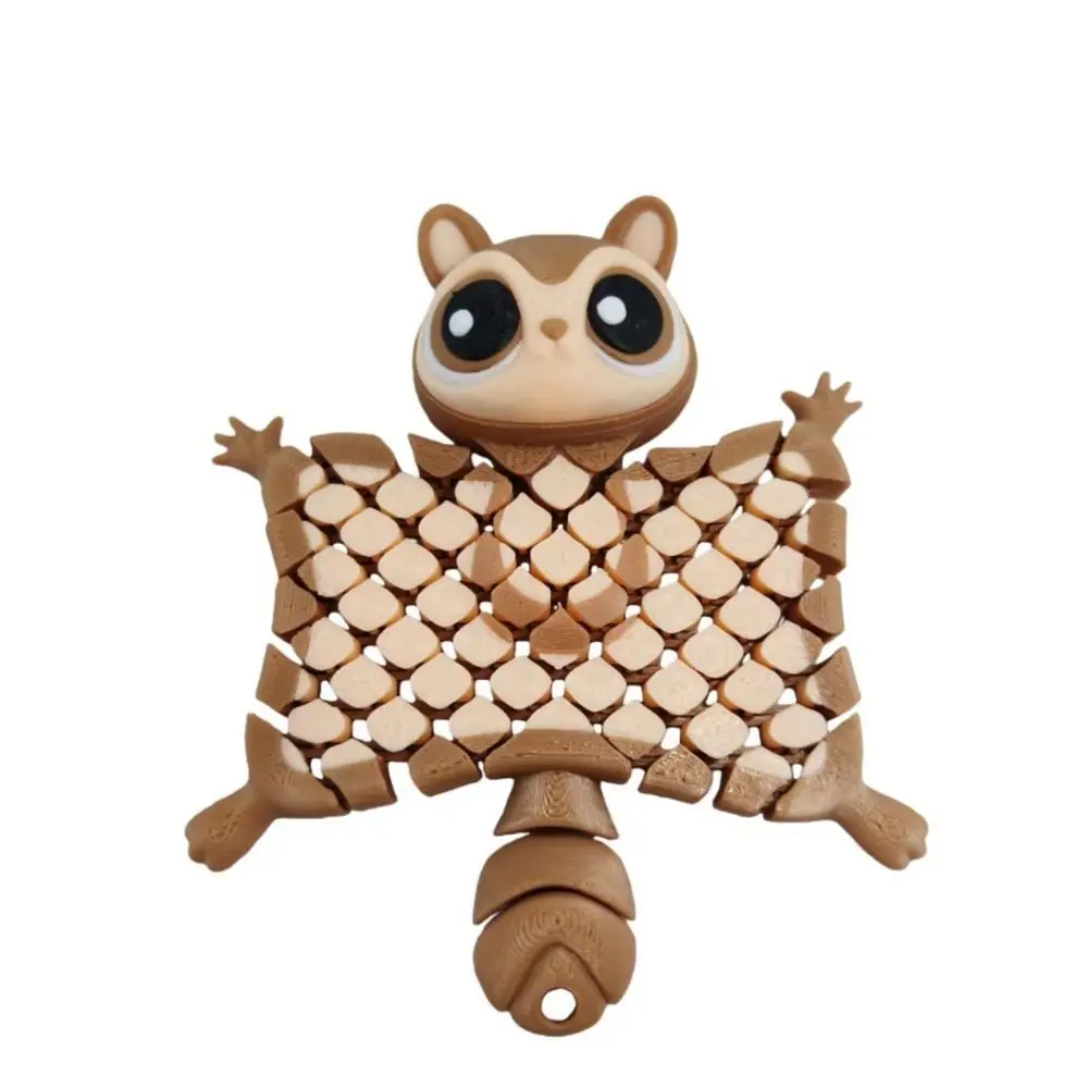 3D Printed Flying Squirrel Pendant Cute Creative Funny Flying Mice Handicraft Realistic Animal Simulation Model Office Ornaments