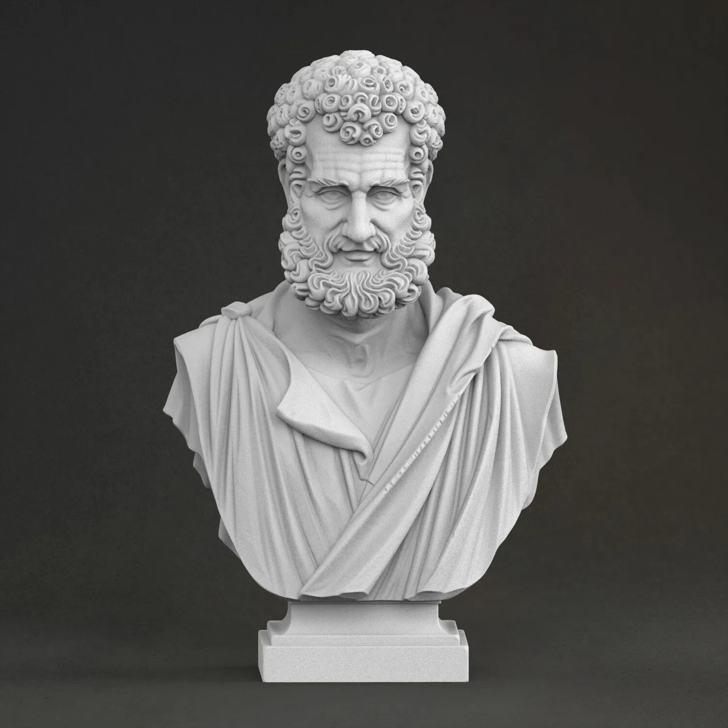 “Peter the Bearded” sculpture, 3D printed resin material, hand-painted, plaster-like textured decoration (ships within 10 days).