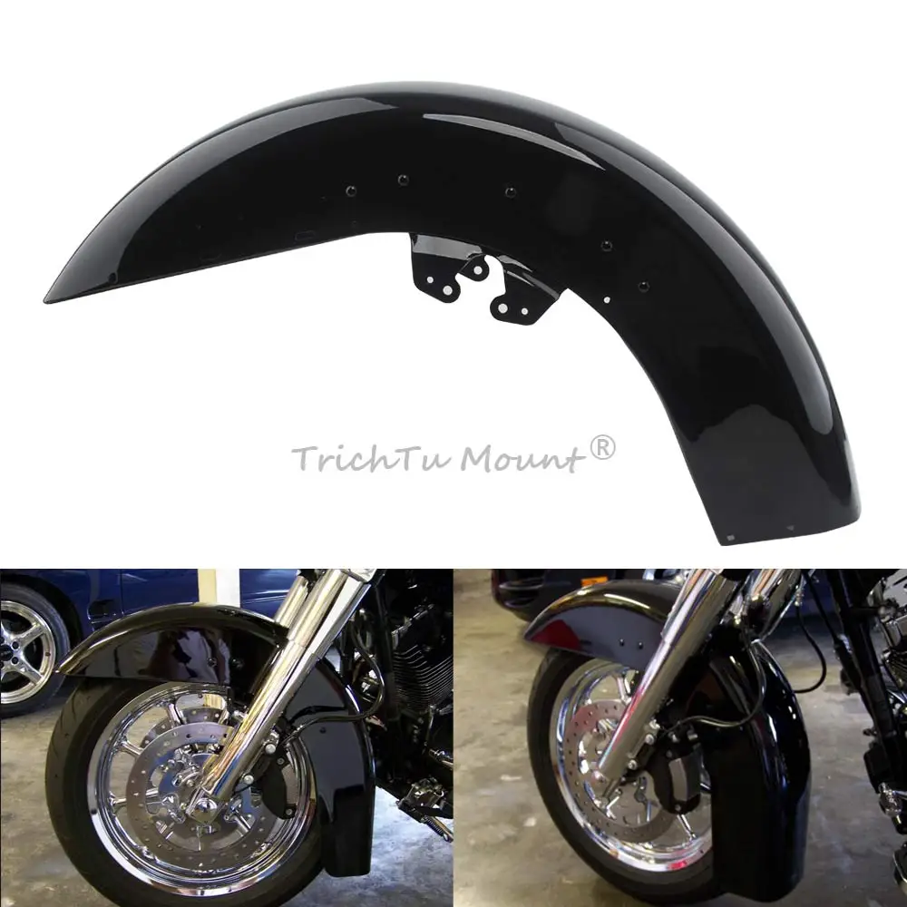 Accessorio moto Parafango anteriore Parafango nero adatto per Harley Road King FLHR/I 2014-2022 Road King Special FLHRXS 2017-2023