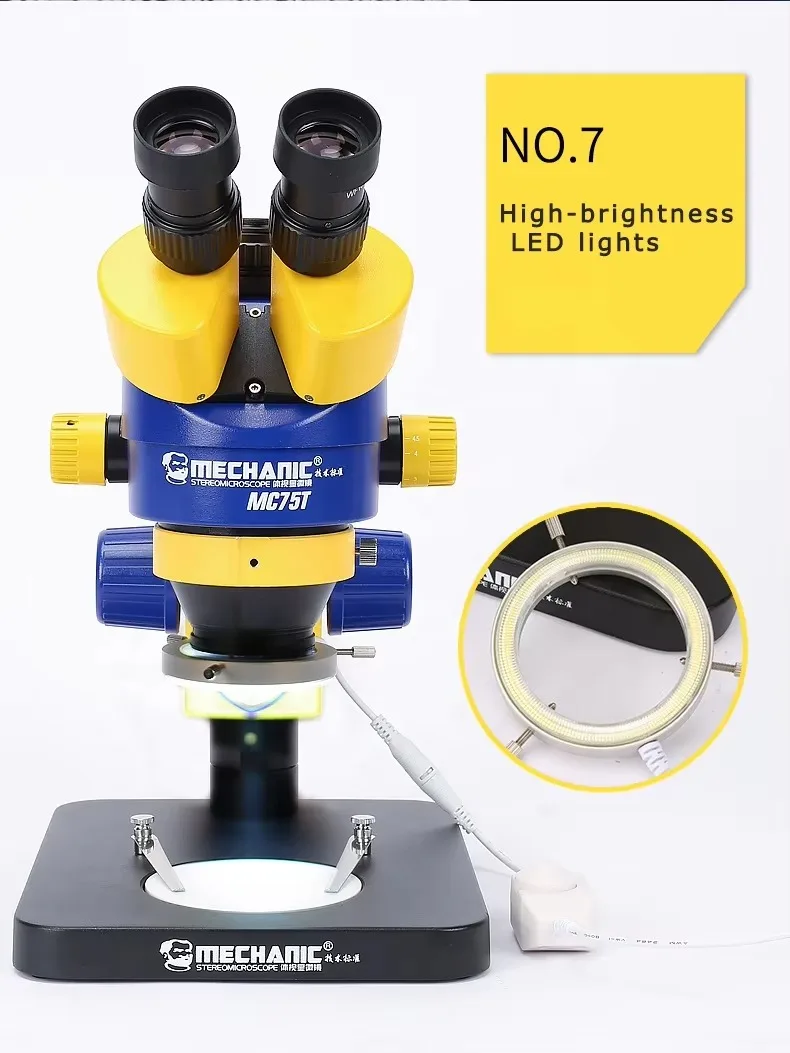 MECHANIC Trinocular Stereo Microscope Industrial Grade MC75T-B1 Large Wide Angle Camera For Phone Repair Microscope