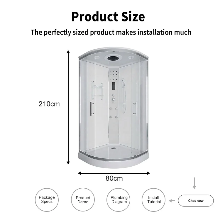 YEETE Rectangle Corner Steam Shower Enclosure Sliding Door Digital Control Panel Hand Shower Body Jets Fold Seat Soft Closing