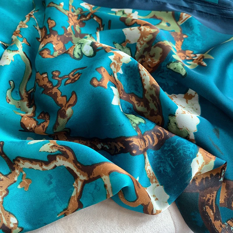 Spring Scarf Women's Luxury Design Scarf Silk Sun Protection Breathable Smooth Scarf Soft Muslim Headband Shawl Beach 85x180cm image 2