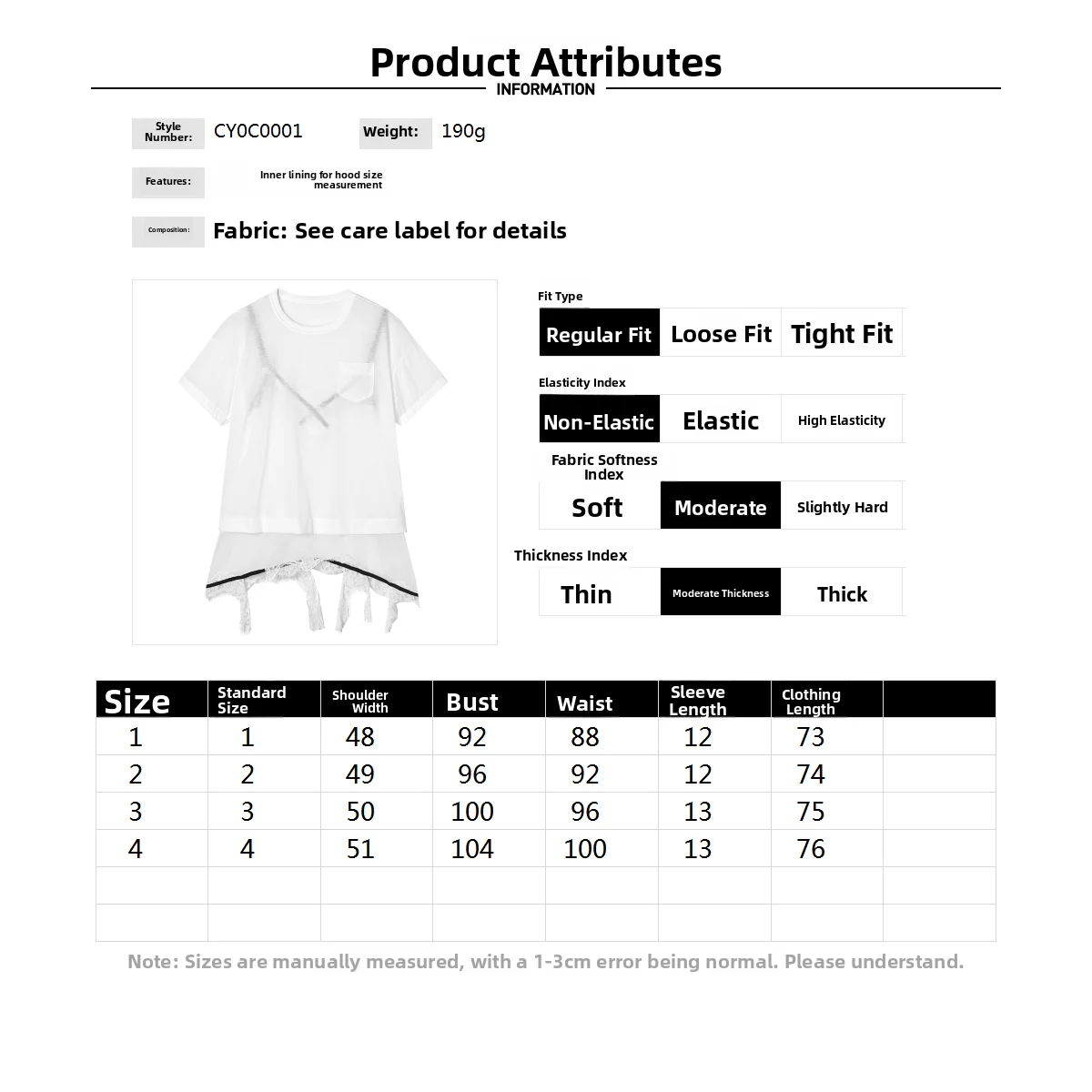 

3 Pieces round Ne Lace Splicing Women's T-irt Faionable Design Summer Crew Ne ort Sve mid Length Base Colors