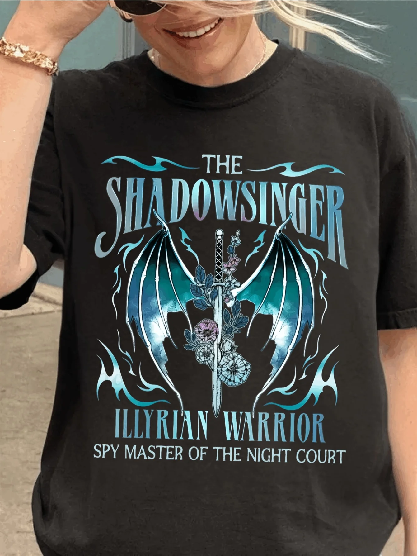 Azrael T-T-Shirt From A Thousand Suns Series Shadow Vocalist Night Court SJM Merchandise Inspired By Cassian Elysian Ba Casual