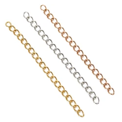 20PCS 5/6/7cm Stainless Steel Extension Chain 3mm Gold Plated Necklace Chains for Bracelet DIY Chain Accessories Jewelry Making