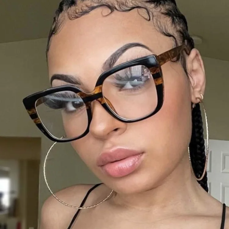 Mode Luxusmarke großen Rahmen Regenbogen übergroße quadratische Lesebrille Rahmen Frauen Brillen Presbyopie Brillen – Detail 6