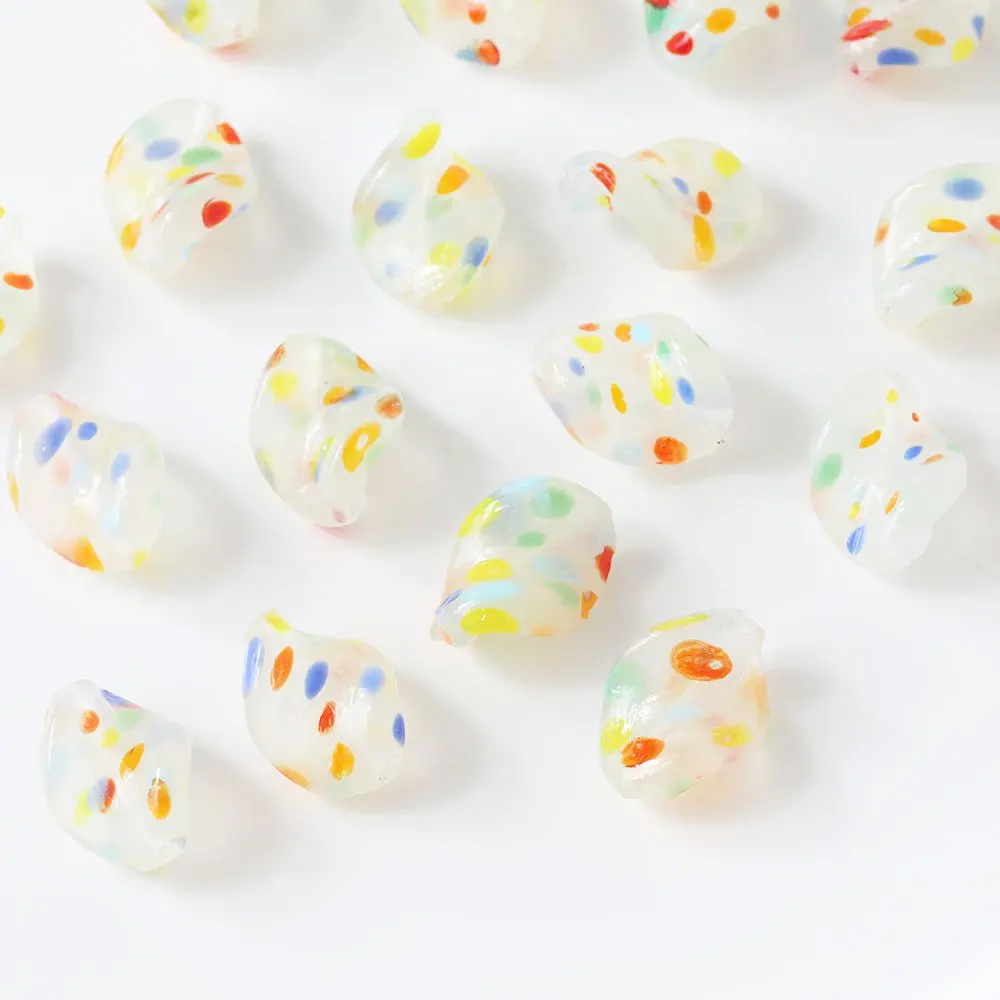 6PCS 20*15mm Irregular Glass Beads for Jewelry Making Necklace Supplies Findings DIY Handmade Bracelet Beaded Accessories
