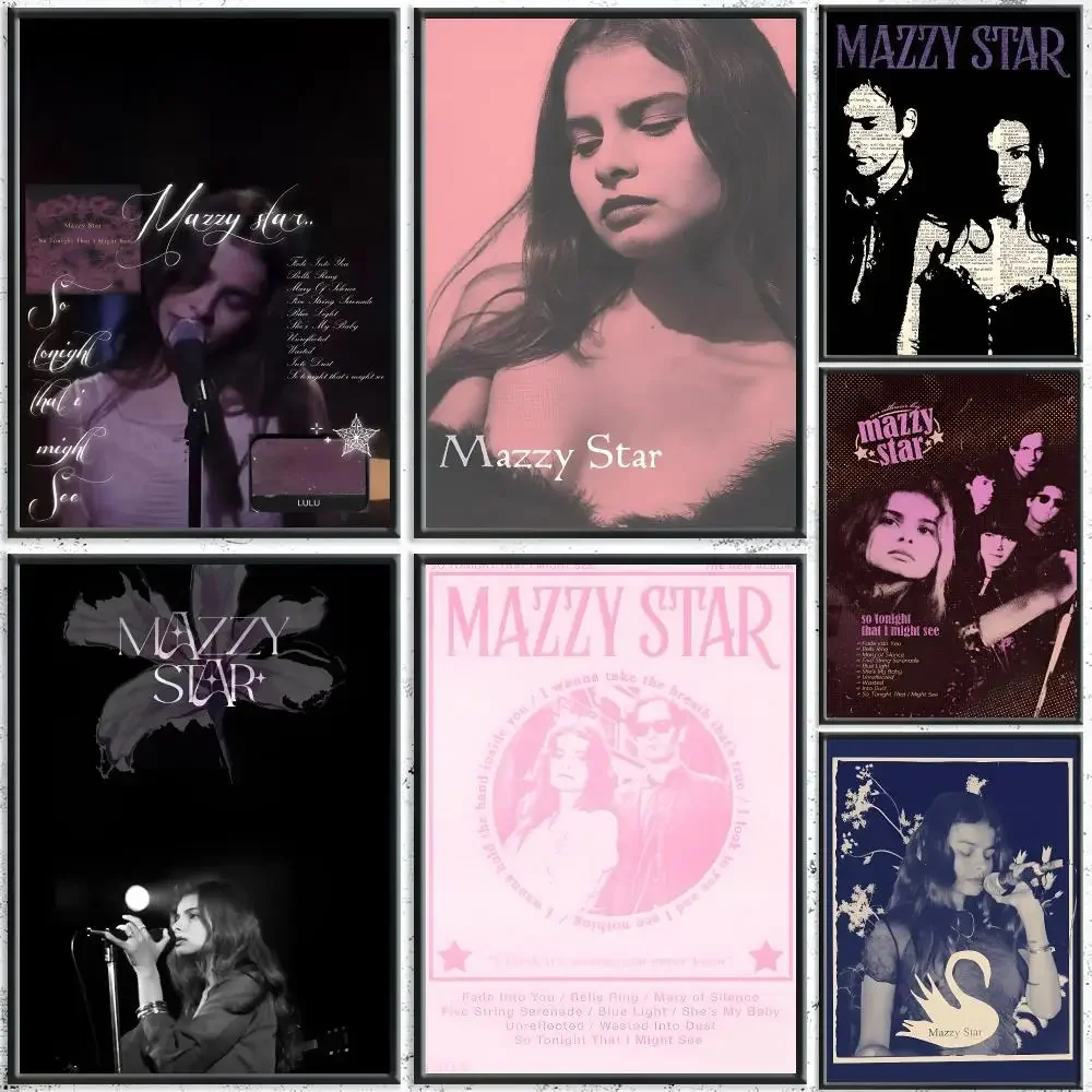 Aesthetic Band M-Mazzy StarS Poster HD Self-Adhesive No Residue After Removal Ideal for All Kinds of Wall Decor