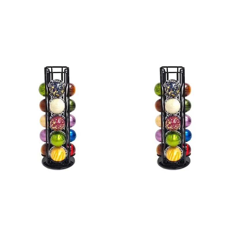 

AB42-2X держатель для кофейных капсул для Vertuo Line, держатель для капсул для кофе, подставка для дисплея, органайзер для хранения 20 чашек, полки, B