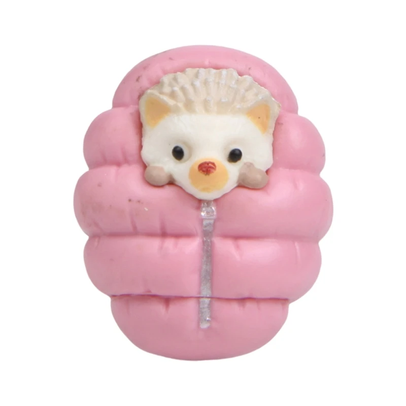 Cartoon Miniature Hedgehog Wrap in Bag Toy Ornament for Nursery Desk Decoration