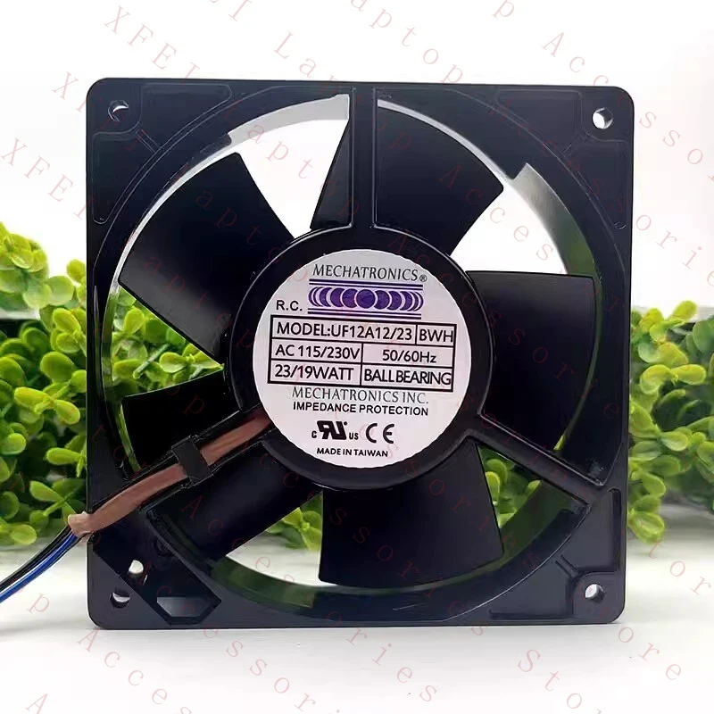 D  FOR MECHATRONICS UF12A12/23 BWH AC115/230V 23/19W 12CM 4-Wire Dual Ball Cooling Fan