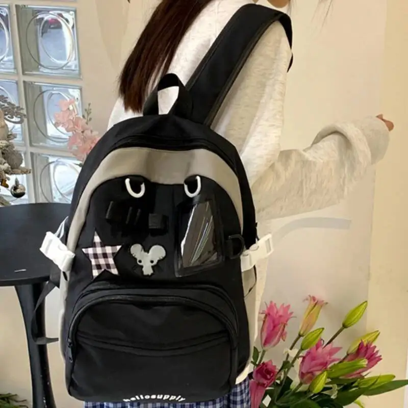 Transparent Ita Bags Women College Students Fashion Kawaii Star Backpacks Preppy Sweet Y2k Aesthetic Schoolbags All Match Trendy