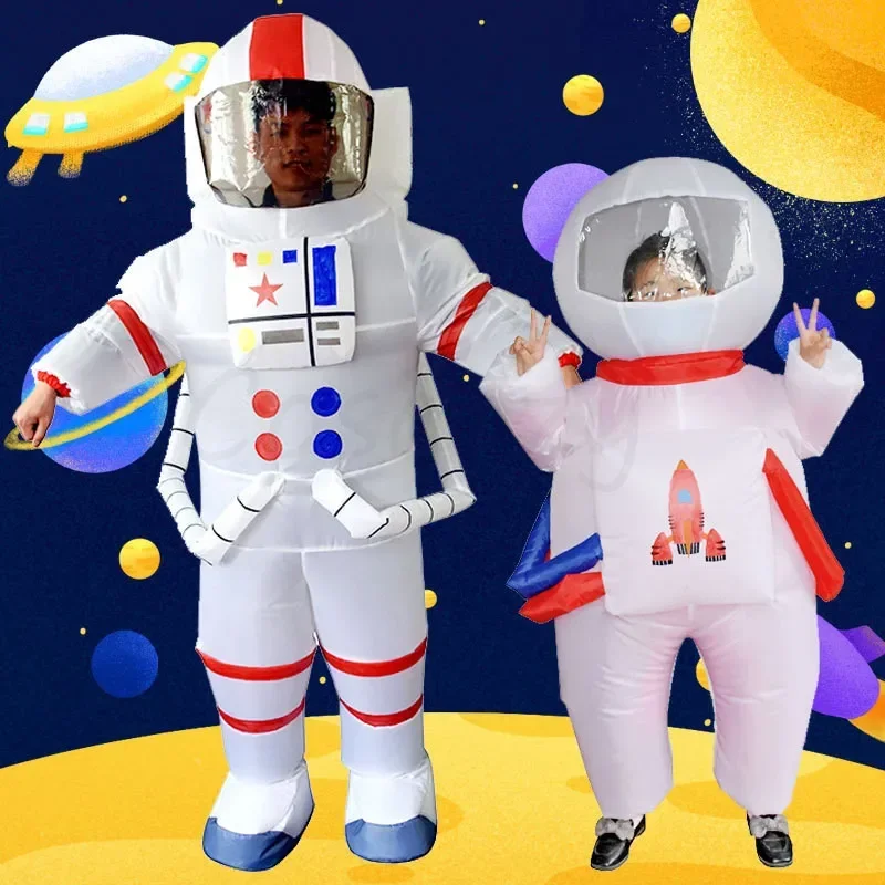 Cartoon Inflatable Astronaut Costume Children's Day Inflatable Costumes Cosplay Spaceman Clothes Party Dress for Adult Kids