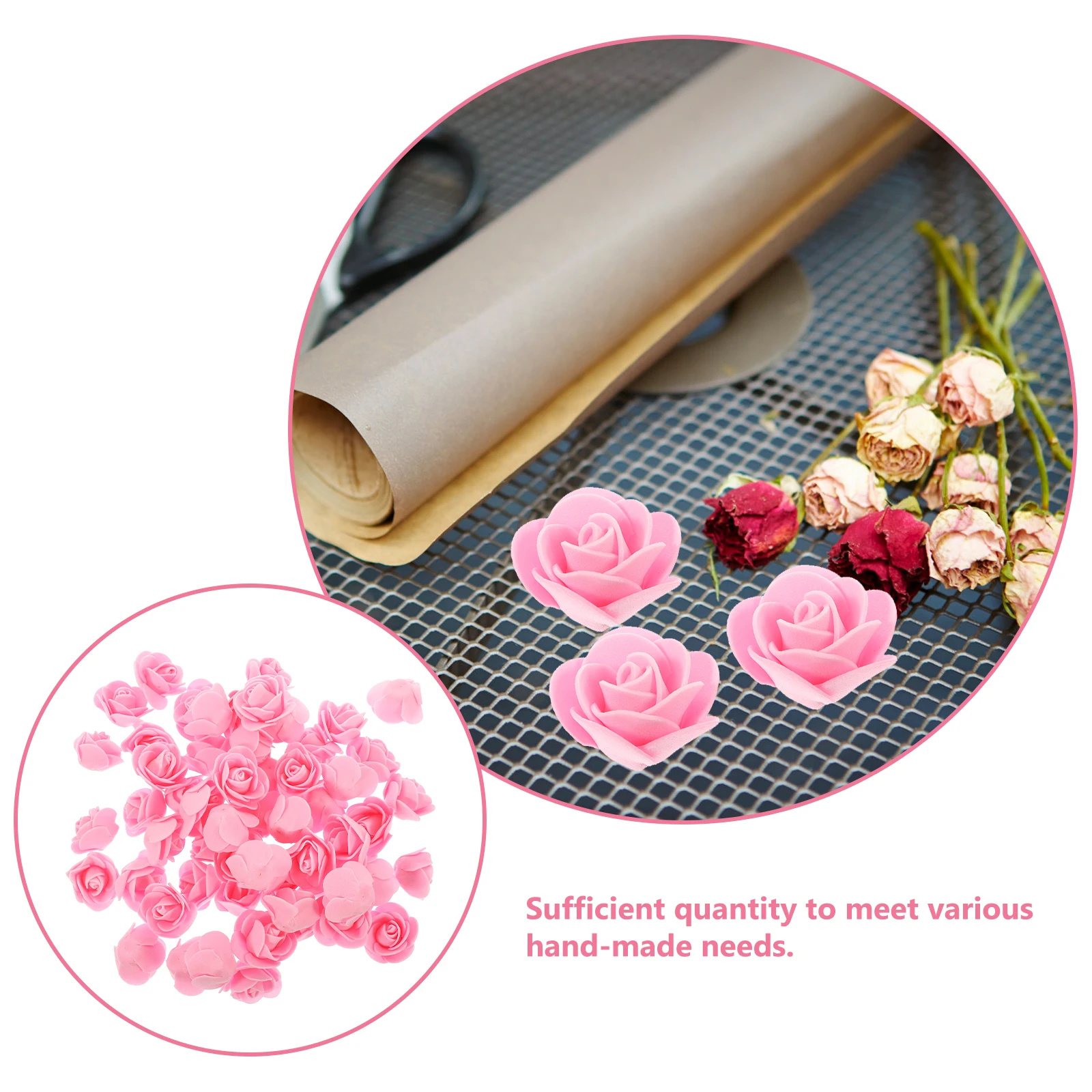 

200Pcs Artificial Rose Heads Foam Roses Perfect for DIY Crafts Wedding Bouquet Making Flower Wall Decoration Foam Rose Head