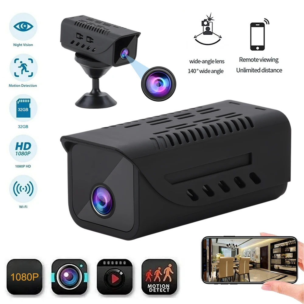 1080P Mini WiFi Camera With Battery Powered Camera IR Night Vision Loop Recording Security Small Camera Security Baby Monitor