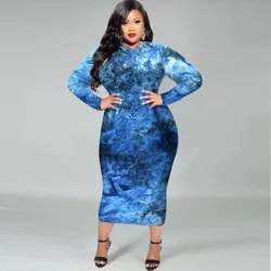 HAwing HU-Robe crayon à manches longues pour femme, tenue de soirée urbaine décontractée, grande taille 5XL, nouvelle collection automne 2023